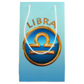 天秤座の(占星術の)十二宮図の印 スモールペーパーバッグ (正面)