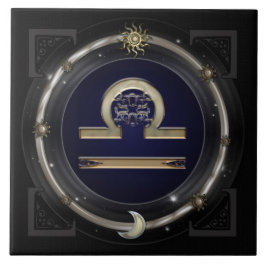 天秤座の(占星術の)十二宮図の印 タイル