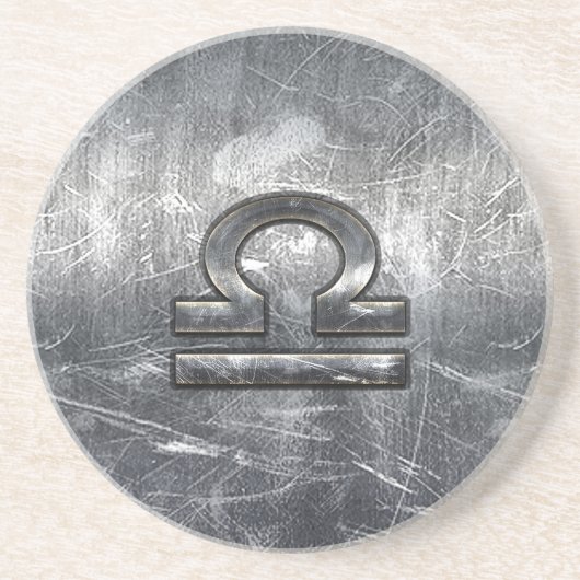 天秤座の(占星術の)十二宮図の記号の動揺してな産業鋼鉄 コースター (正面)