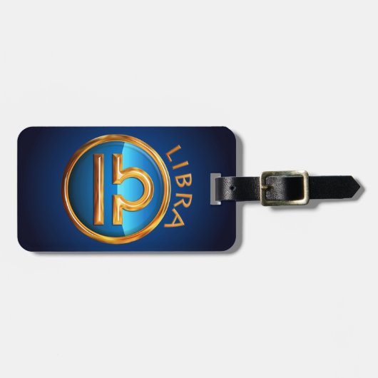 天秤座の(占星術の)十二宮図の記号 ラゲッジタグ (正面横)