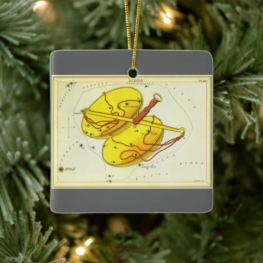 天秤座はかりで測ヴィンテージ座ウラニア鏡 セラミックオーナメント (ツリー)