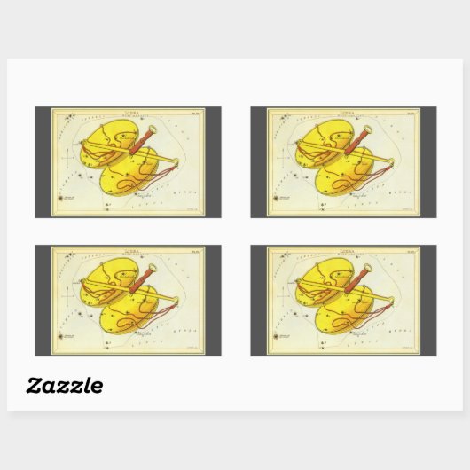 天秤座はかりで測ヴィンテージ座ウラニア鏡 長方形シール (シート)