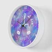 天秤座はかりで測星名誕生日 壁時計 (傾斜)