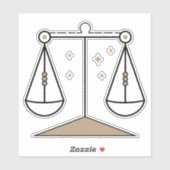 天秤座はかりで測空気記号の黒い占星術の記号 シール (シート)