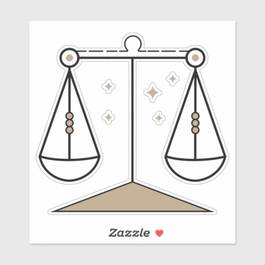 天秤座はかりで測空気記号の黒い占星術の記号 シール (シート)