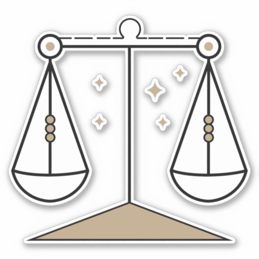 天秤座はかりで測空気記号の黒い占星術の記号 シール (正面)