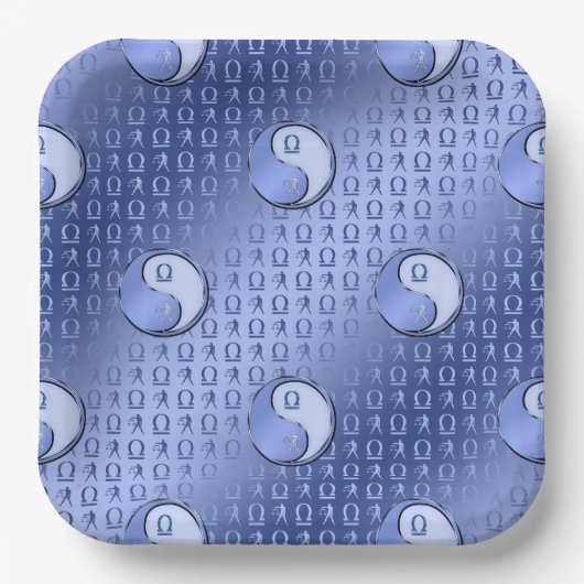 天秤座はかりで測 ペーパープレート (正面)