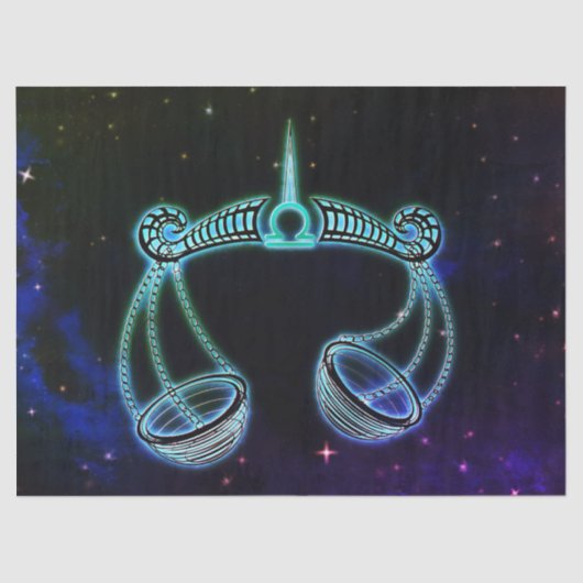 天秤座はかりで測〔占星術の〕十二宮図ティッシュペーパー 薄葉紙 (正面)