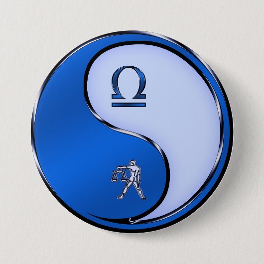 天秤座はかりで測 缶バッジ (正面)