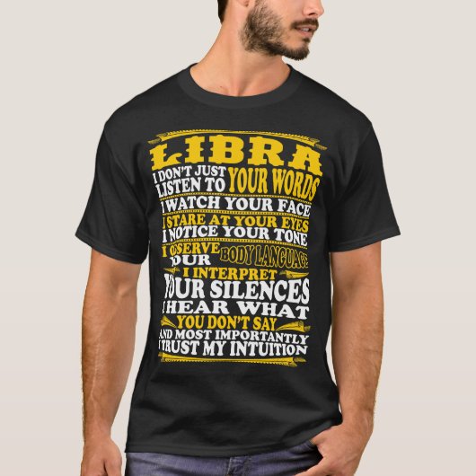 天秤座は信頼の直観のTシャツを解釈するために観察します Tシャツ (正面)
