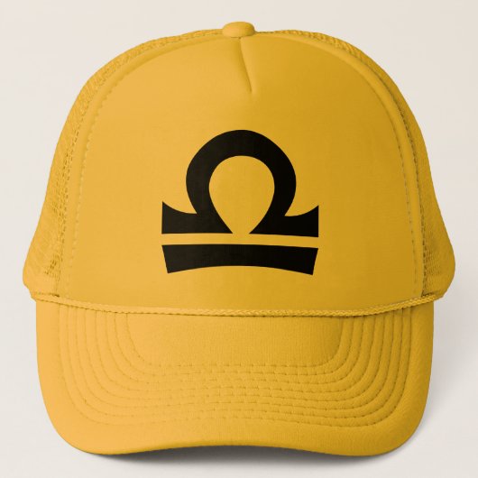 天秤座イエロー金ゴールド帽子 キャップ (正面)