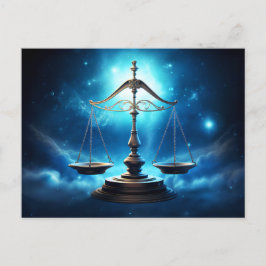 天秤座イラストレーション〔占星術の〕十二宮図標識 ポストカード