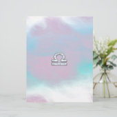 天秤座エレガント〔占星術の〕十二宮図サインマザーオブパールスタイル (スタンド正面)