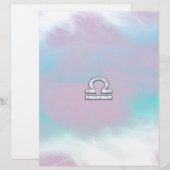 天秤座エレガント〔占星術の〕十二宮図サインマザーオブパールスタイル (正面/裏面)