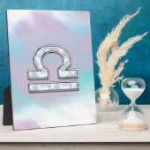 天秤座エレガント〔占星術の〕十二宮図サインマザーオブパールスタイル フォトプラーク (側面)