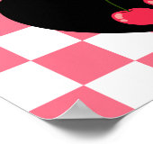 天秤座ゴシックエステティック市松模様にさくらんぼアート ポスター (角)