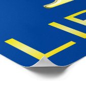 天秤座ゴールデンはかりで測スターサイン ポスター (角)