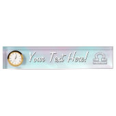 天秤座サインマザーオブパールスタイル デスクネームプレート (正面)