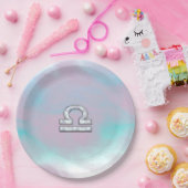 天秤座シンボルマザーオブパールスタイル ペーパープレート (パーティー)