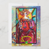 天秤座ジャスティスタロット占星術〔占星術の〕十二宮図誕生日 カード (正面)