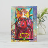 天秤座ジャスティスタロット占星術〔占星術の〕十二宮図誕生日 カード (スタンド正面)