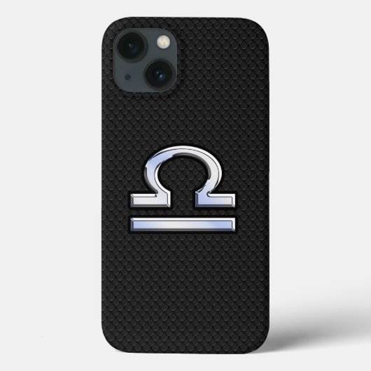 天秤座スタイリッシュ〔占星術の〕十二宮図サインブラックスネークスキンデコール Case-Mate iPhoneケース (裏面)