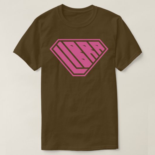 天秤座スーパーパワー〔占星術の〕十二宮図ピンク Tシャツ (デザイン正面)