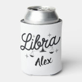 天秤座パーソナライズされた〔占星術の〕十二宮図サインアート 缶クーラー (缶正面)