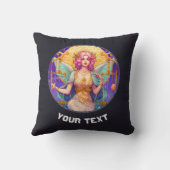 天秤座パーソナライズされた〔占星術の〕十二宮図標識 クッション (裏面)