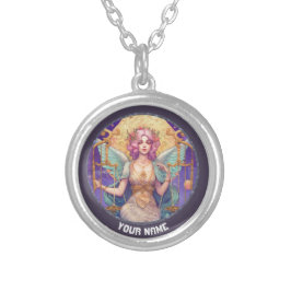 天秤座パーソナライズされた〔占星術の〕十二宮図標識 シルバープレートネックレス