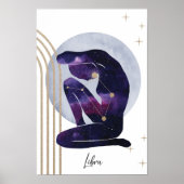 天秤座パープフェミニンル〔占星術の〕十二宮図デザイン ポスター (正面)