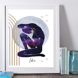 天秤座パープフェミニンル〔占星術の〕十二宮図デザイン ポスター