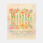 天秤座ピースメーカーウォーターカラーフリースブランケット フリースブランケット (正面)