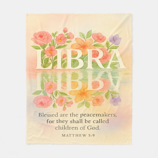 天秤座ピースメーカーウォーターカラーフリースブランケット フリースブランケット (正面)