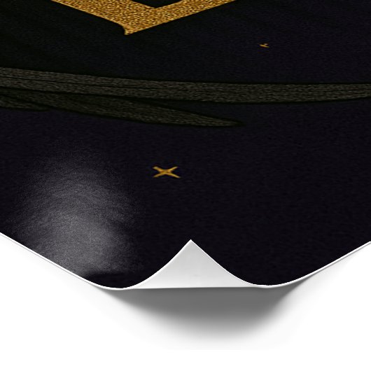 天秤座ブラックエンジェル〔占星術の〕十二宮図光沢ポスター ポスター (コーナー)