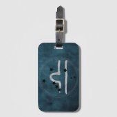 天秤座ブラック&シルバー〔占星術の〕十二宮図コンステレーションティール（緑がかった色） ラゲッジタグ (正面縦)