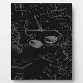 天秤座ヘベリアス1690黒地図 フォトプラーク (正面)