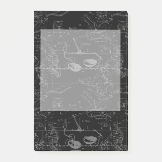 天秤座ヘベリアス1690黒地図 ポストイット (正面)