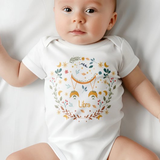 天秤座ベビーワンピース – バランス美しい〔占星術の〕十二宮図標識 ベビーボディスーツ