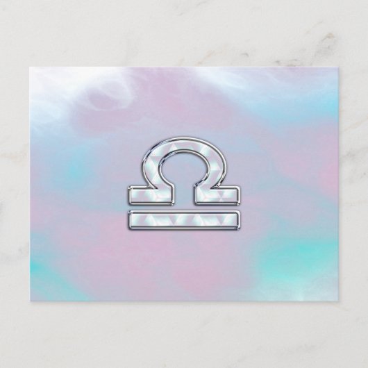 天秤座モダン〔占星術の〕十二宮図サインマザーオブパールスタイル ポストカード (正面)