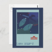 天秤座ヴィンテージ〔占星術の〕十二宮図占星術 ポストカード (正面/裏面)