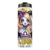 天秤座不気味〔占星術の〕十二宮図ハロウィーン誕生日ギフト タンブラー (正面)