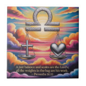天秤座信仰と愛セラミックタイル タイル (正面)