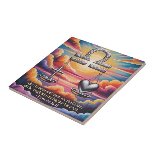 天秤座信仰と愛セラミックタイル タイル (側面)