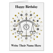 天秤座占星術サイン誕生日カード9月23-10月22日 (正面)