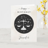 天秤座占星術〔占星術の〕十二宮図スターサイン占星術大理石 カード (黄色い花)