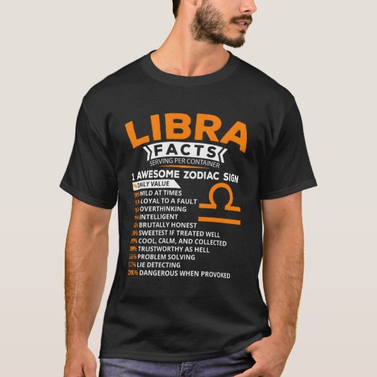 天秤座占星術〔占星術の〕十二宮図標識 Tシャツ (正面)