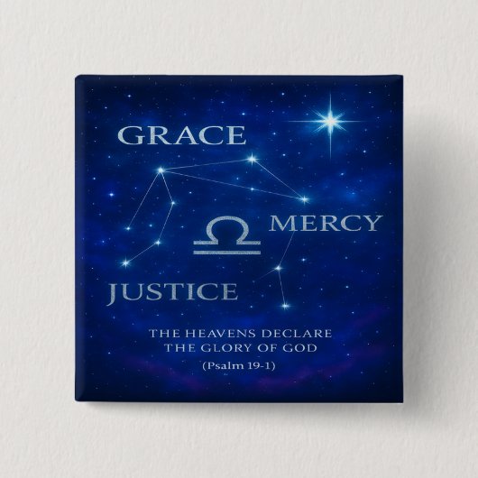 天秤座詩篇スクエアボタン 缶バッジ (正面)