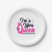 天秤座誕生日クイーンアストロロジーサインソウルロイヤリティ ペーパープレート (正面)