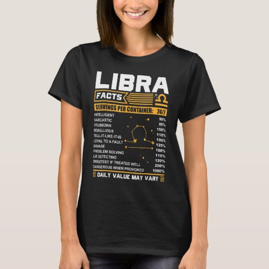 天秤座誕生日天秤座事実 Tシャツ (正面)